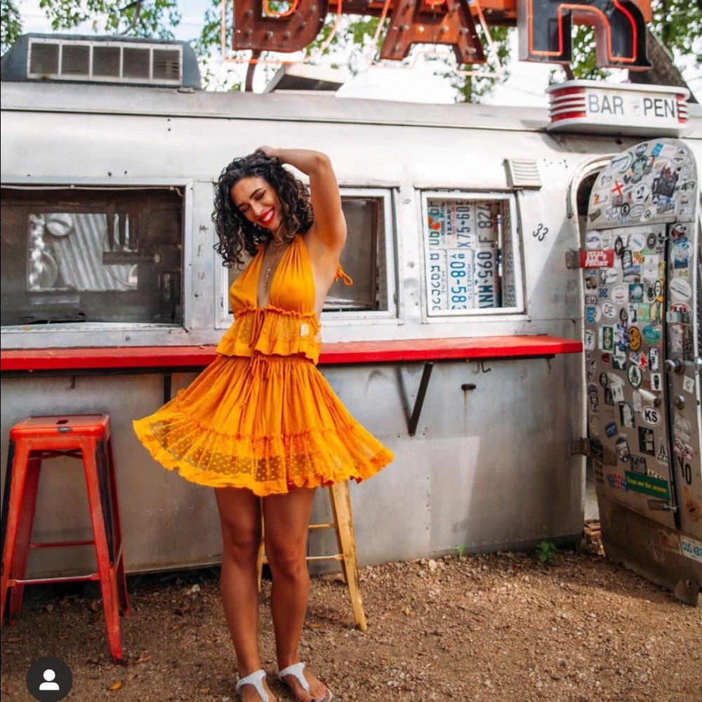 Yellow two piece suit